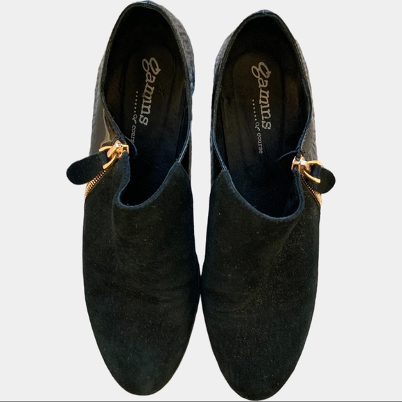 Gamin Tames suede / leather zip up medium black heel - as new - Picture 2 of 6